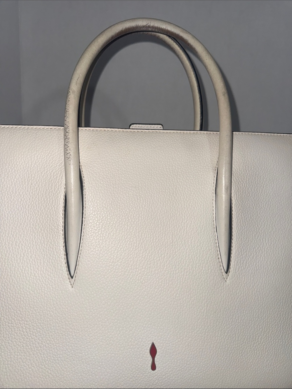 Christian Louboutin Paloma Medium Leather Tote – Ivory/White with Red Interior! - Picture 14 of 17